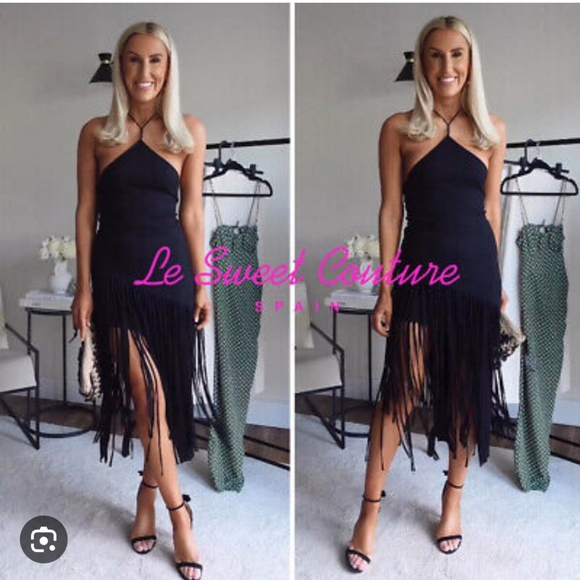 NWT ZARA * FRINGE RIBBED TOP BLACK - Picture 2 of 12